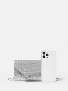 SHEIN Belle Sang trọng , Duyên dáng , Thanh lịch , Tinh tế NỮ Túi đám tiệc Cho cô dâu , Phù dâu , Khách mời , Cho bữa tiệc , Dạ hội , Lễ cưới - Bạc - Xem 4