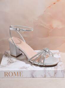 SHUZIA Women's High Heel Sandals - Silver - View 5