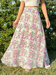 Soleia 女用休閒度假風中腰印花梭織長裙 - 彩色 - 查看 4