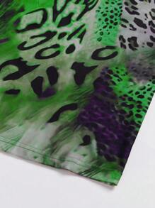 SHEIN Slayr Animal Print Bodycon Cami Dress - Green - View 4