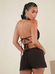 Hauture Women's Ruched Strappy Back Tank Top - Black - View 2