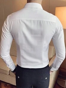 Calvornis Camisa De Manga Larga Con Diseño Estampado De Cruz Para Hombre - Blanco - Ver 2