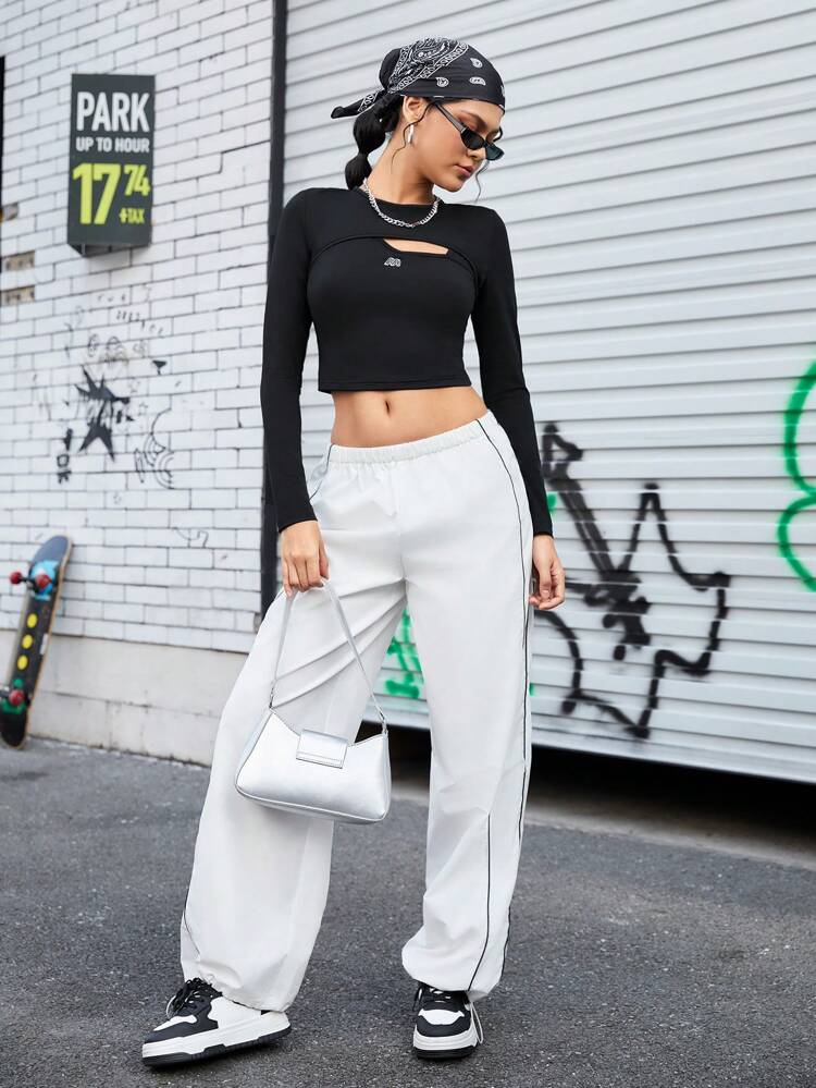 Breathable Quick Drying Top With Mesh Chest And Printed 2 In 1 Design