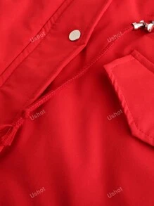 Women's Fleece Winter Coats Collar Long Sleeve Thickened Warm Furry Fluffy Hooded Jacket With Pocket Fashion Ski Windbreaker Outerwear