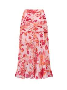 Enchnt Falda De Mujer Con Estampado Floral Y Dobladillo Con Volantes - Rosa - Ver 9