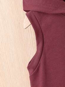 Đứa bé trai Nhỏ bé Gấu In thư áo có mũ Áo Bộ quần short - Đỏ - Xem 5
