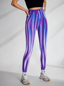 VARSITIE Thể thao Yoga Cơ bản Liền mạch Với Legging - Màu tím - Xem 3