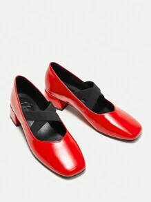 Ladies' Fashionable Red High Heel Shoes - Red - View 1