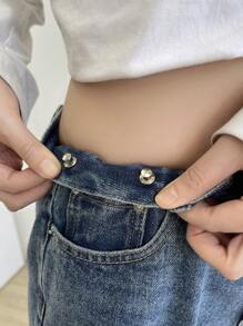 DAZY Fashionable Flower Design Button - Silver - View 5