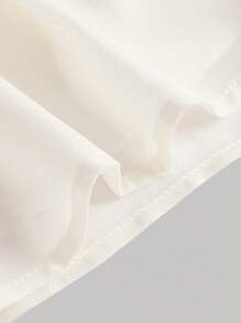 SHEIN MOD Falda Mini De Cintura Fruncida Con Doble Capa De Volantes Y Dobladillo Asimétrico Para Mujer - Beis - Ver 3