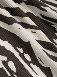 FRIFUL Designer Women's Zebra Print Elastic Waist Long Pants - Multicolor - View 8