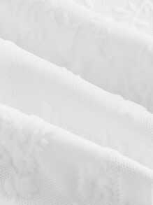 SHEIN MOD Hoa Dệt hoa Mặt trước Nút Cami ngọn - trắng - Xem 4