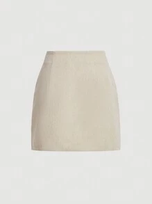 SHEIN MOD Solid Color Studded Decorated Fitted Skirt