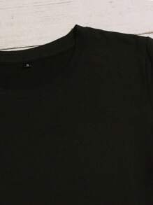 Flirla 4pcs/Set Solid Color Round Neck T-Shirts