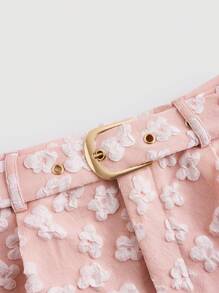 SHEIN MOD Của phụ nữ Hoa Dệt hoa Quần short - Hồng - Xem 3