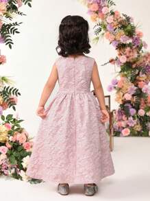 SHEIN Young Girl's Sleeveless Round Neck Dress With Short Sleeves, Gorgeous Floral Design - Multicolor - View 6