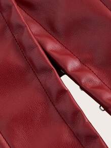 SHEIN MOD Women's Red Pu Leather Tube Top