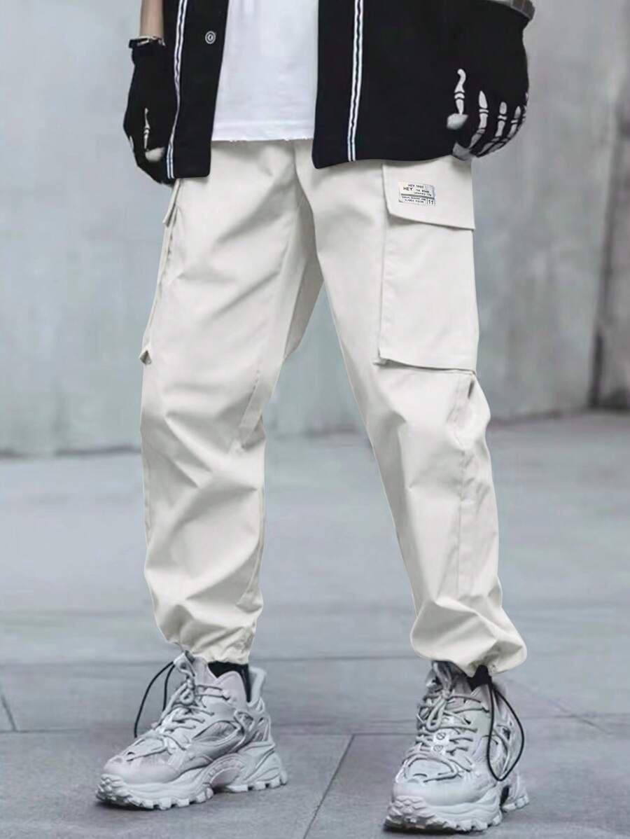 Manfinity Hypemode Men'S Multi-Pocket Cargo Trousers - Light Grey - View 1