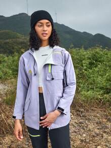 In My Nature 女性戶外帽檐雨衣,翻轉式設計 - 淡紫色 - 查看 4