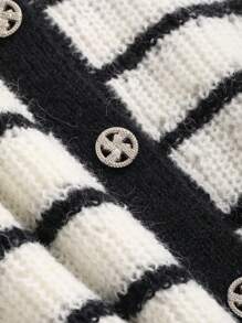 DAZY 女式条纹开衫、长袖上衣 秋冬 - 黑與白 - 查看 8