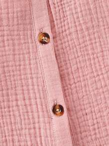 Baby Girl Simple Casual Solid Textured Button Detail Tank Top For Daily Wear - Multicolor - View 5