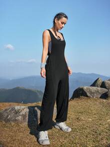In My Nature 純色一件式戶外工作服 - 黑色 - 查看 5