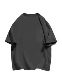 全新春夏女式独特设计兔子图案印花圆领休闲百搭青少年短袖 T 恤 - 深灰色 - 查看 2