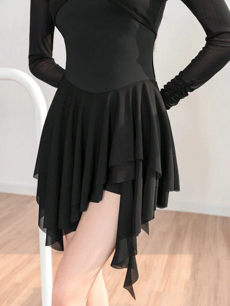 Summer Balletcore Bow Asymmetric Hem Asymmetrical Black Cami Dress Date Night Outfit