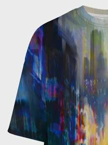 Manfinity LEGND Men's Tie-Dye Plus Size Short Sleeve T-Shirt - Multicolor - View 3