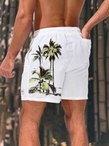 Surfspeed Men's Printed Drawstring Shorts - White - View 2