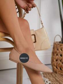 SHUZIA Wide Fit Minimalist Ballerina Flats