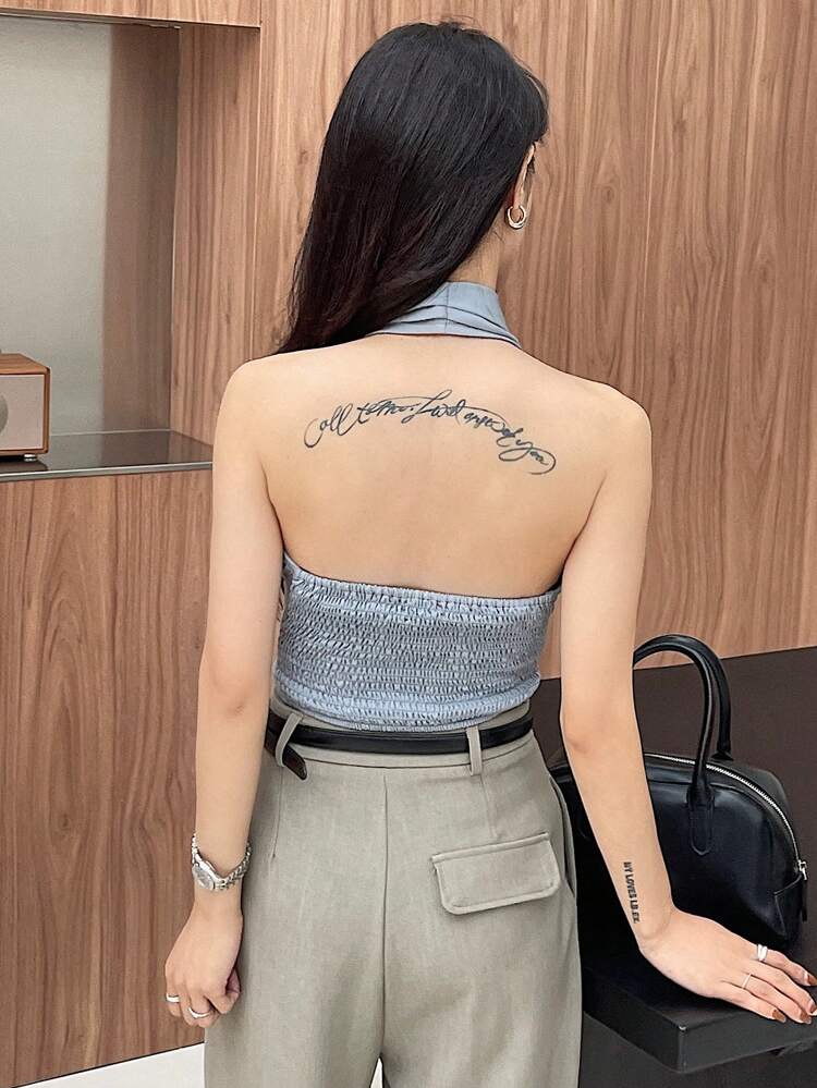 Sexy Backless Halter Top Going Out Tops Tank Tops Crop Women Tops Cruise Outfit For Women