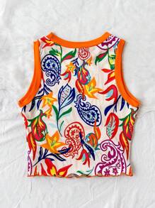 Soleia Top Corto Impreso Para Mujer