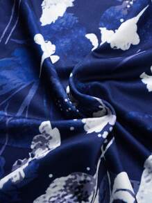SHEIN LUNE 花卉印花女裝連衣裙 - 藏蓝色 - 查看 6
