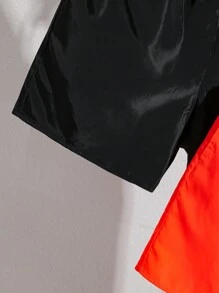 SHEIN Tween Boys' Casual Holiday Plain Loose Weave Beach Quần bơi 2 cái/bộ, cho mùa hè, bãi biển, hồ bơi - Nhiều màu - Xem 4