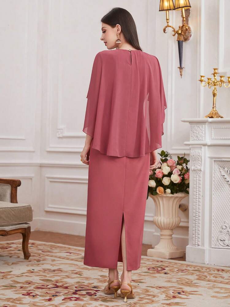 Splice Water Soluble Lace Bodycon Dress Long Evening Dresses