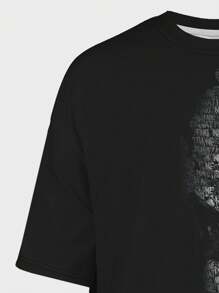 Manfinity LEGND Camiseta Con Hombros Caídos Y Estampado De Talla Grande Para Hombre