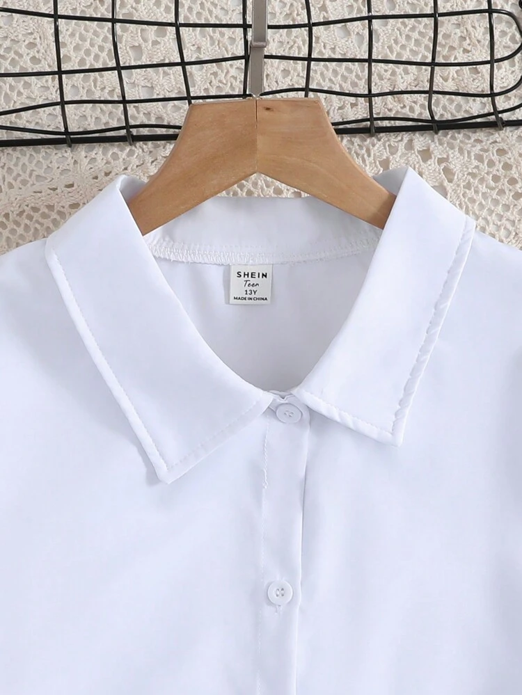 Teen Girl Casual Vacation Spring/Summer Set With Letter Printed Top, Shorts And Shirt