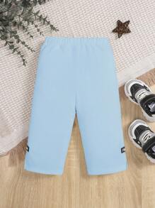 SHEIN Baby Boy Casual Comfortable Split Hem Pants - Blue - View 10