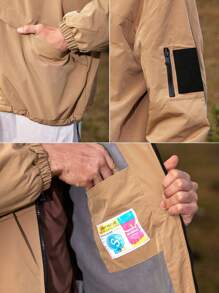 Gym Rark Chaqueta deportiva con capucha y cremallera acolchada para hombre - Caqui - Ver 7