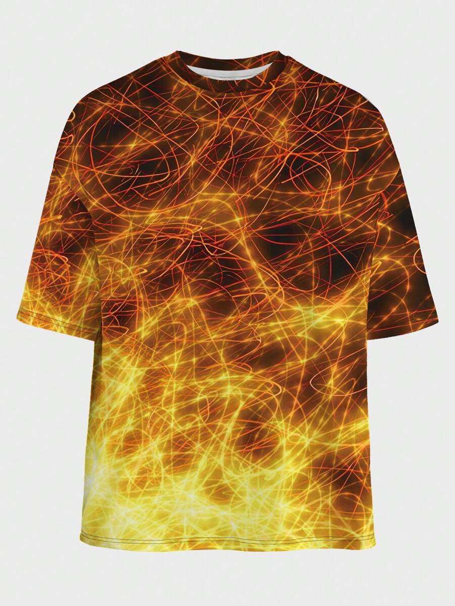 Manfinity LEGND Men's Plus Size Printed Round Neck T-Shirt - Multicolor - View 1