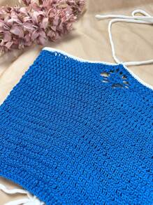 Soleia 女士綁頸針織背心上衣 - 藍色 - 查看 5