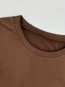 SHEIN Privé 女士簡約無背心、彈性短袖t恤,二件套裝 - 彩色 - 查看 5