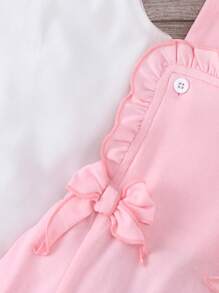 Souflis Souflis Ensemble Top à col claudine mignon et short salopette décoré de papillons pour bébé fille, pour l'été