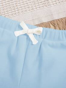 SHEIN Baby Boy Casual Comfortable Split Hem Pants - Blue - View 4