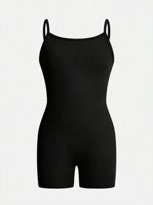 SHEIN Girlism 3入組適用於青少年女孩的運動風清爽針織純色連體褲，細肩帶設計適用於春夏 - 彩色 - 查看 3