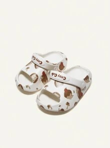 Cozy Pixies Sandalias De Bebé Con Patrón De Erizo Lindo, Suave, Cómodo Y Antideslizante