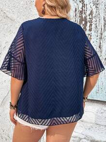 Plus Size Solid Color Cutout Design Shirt