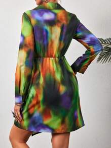 Chiquease Ladies' Tie Dye Long Sleeve Dress - Multicolor - View 2