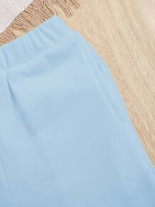 SHEIN Baby Boy Casual Comfortable Split Hem Pants - Blue - View 5